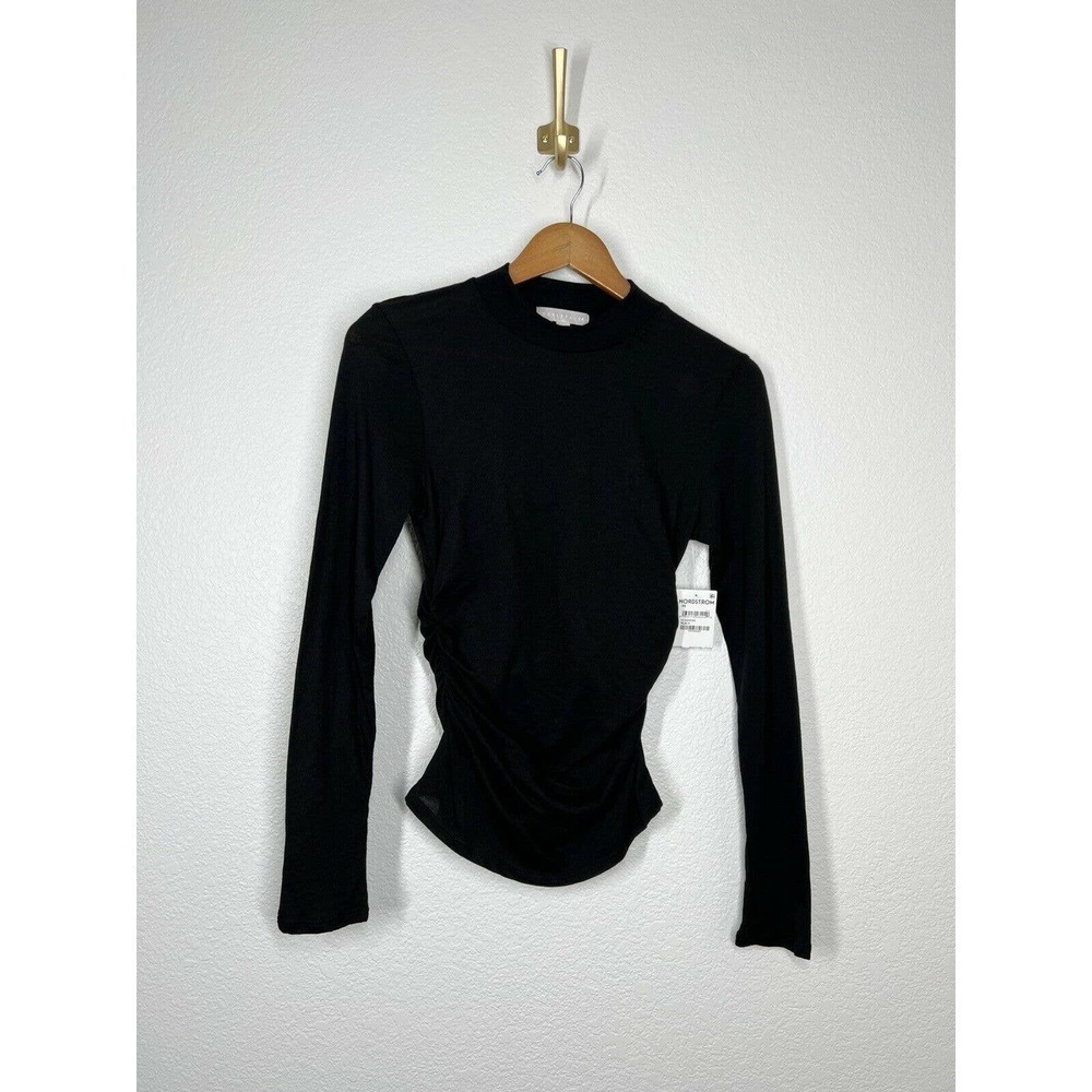 Chelsea28 XS Black Ruched Side Top